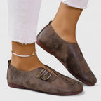 Eira - Women's Classic Slip-On Loafers with Button Detail