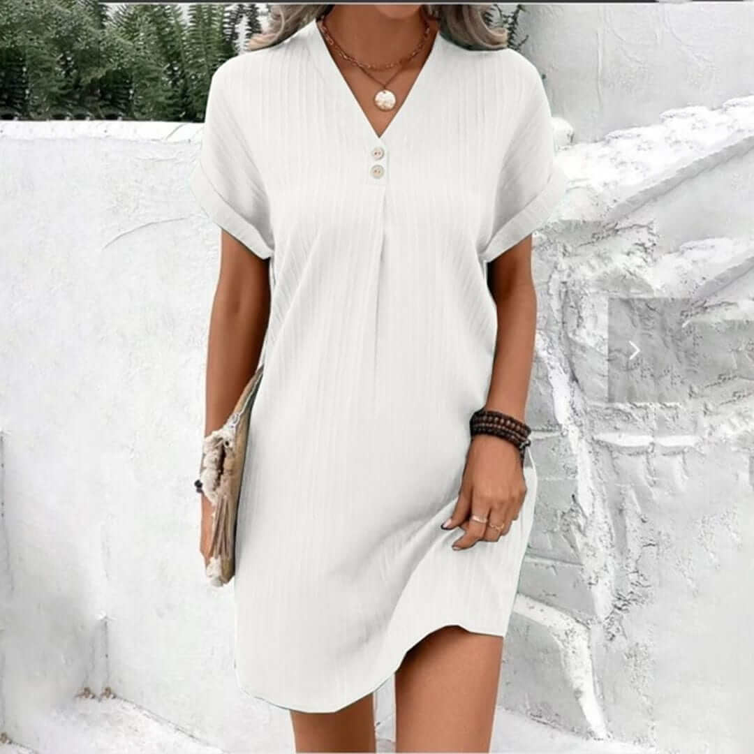 Elara - Women's Casual V-Neck Mini Dress