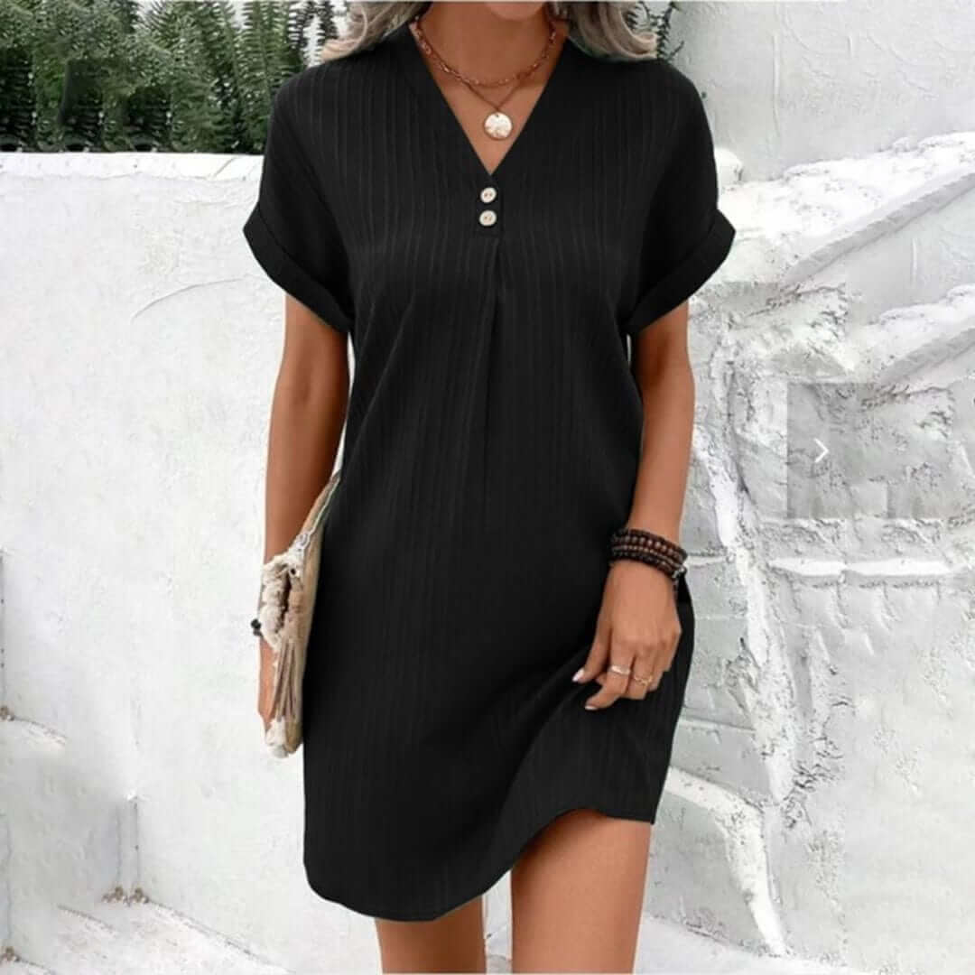 Elara - Women's Casual V-Neck Mini Dress