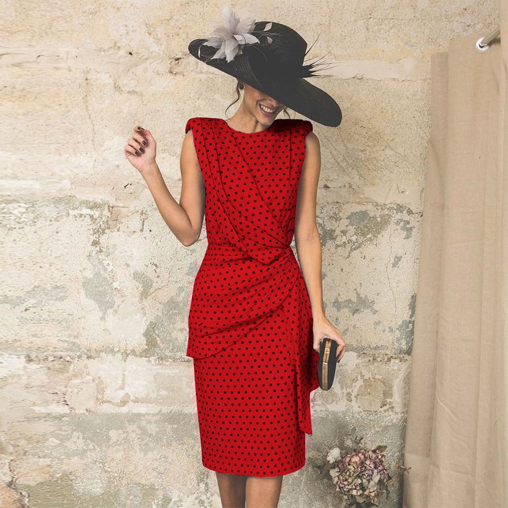 Elara - Women's Chic Polka Dot Wrap Dress