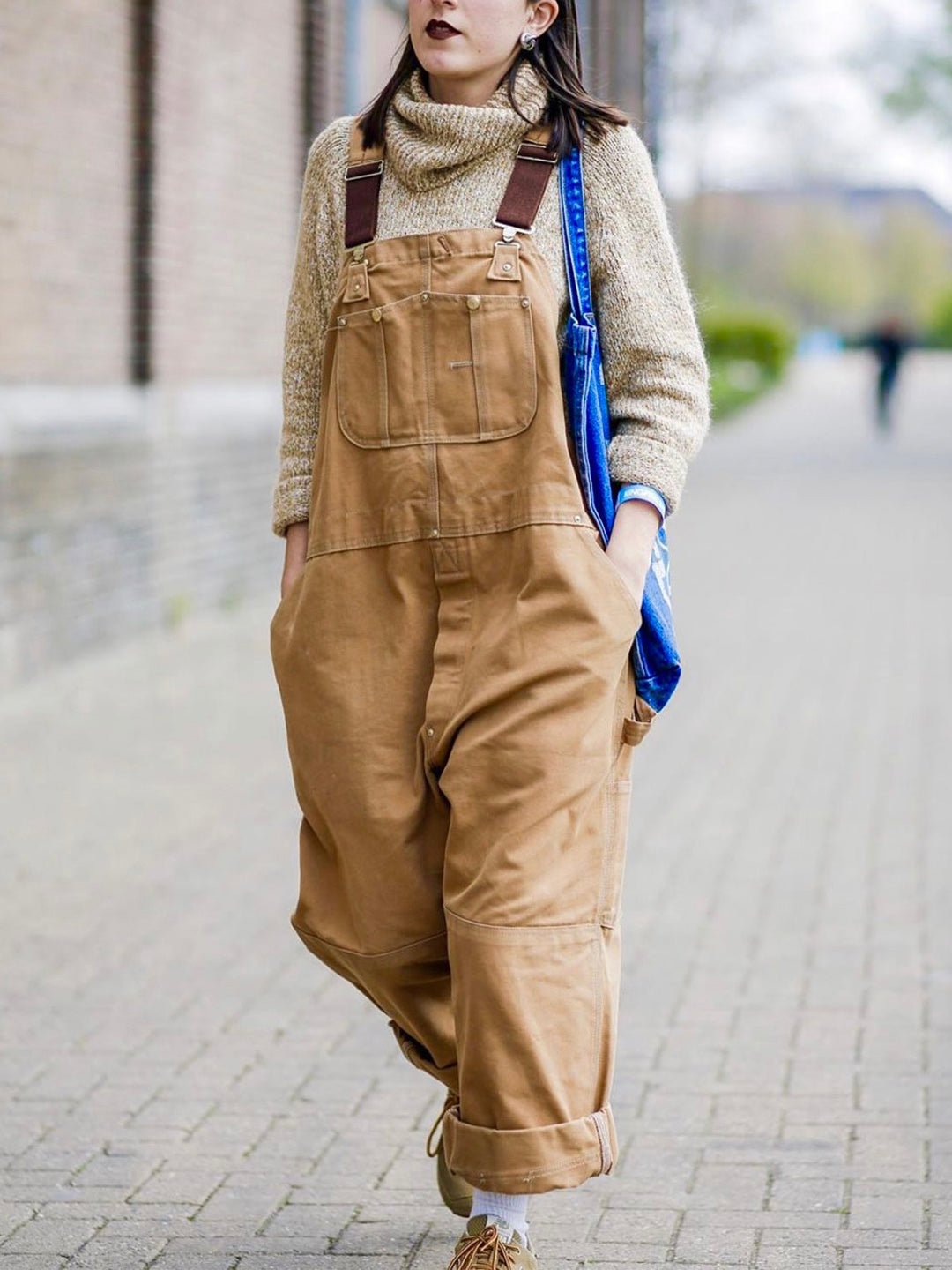 Elara - Women's Classic Knit Dungarees with Adjustable Straps