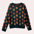 Elara - Women's Cosy Knitted Jumper with Autumn Leaf Pattern