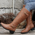 Elara - Women's Knee High Boots with Buckle Detail