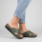 Elara - Women's Metallic Crisscross Platform Sandals
