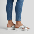 Elara - Women's Metallic Crisscross Platform Sandals