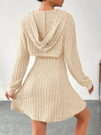 Elara - Women's Stylish Knit Dress with Cut-Out Detail