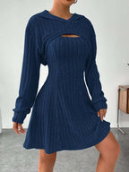 Elara - Women's Stylish Knit Dress with Cut-Out Detail