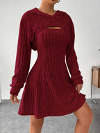 Elara - Women's Stylish Knit Dress with Cut-Out Detail