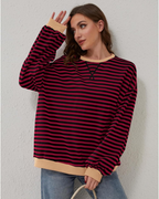 Elara - Women's Vibrant Striped Sweatshirt
