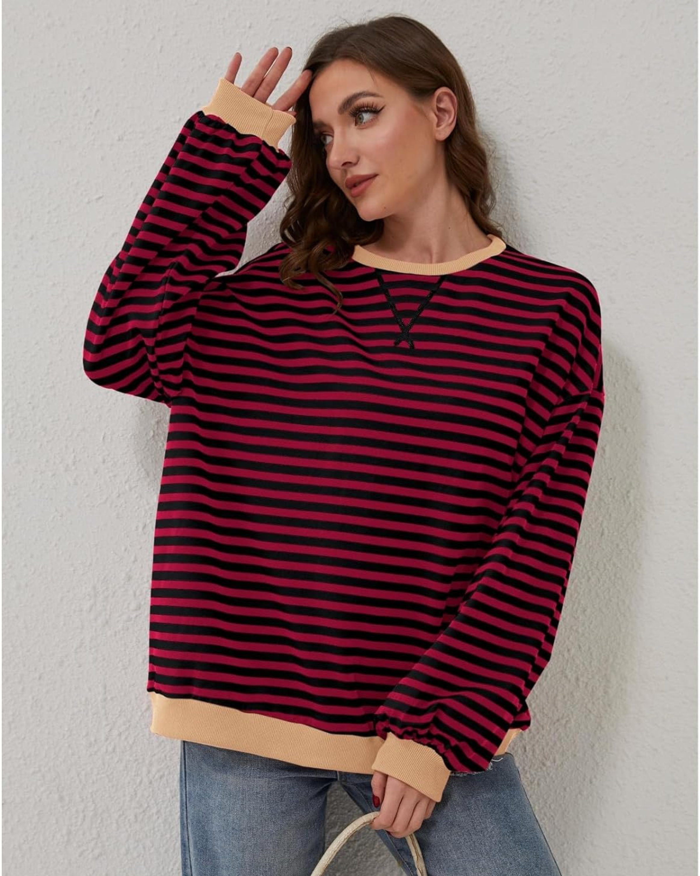 Elara - Women's Vibrant Striped Sweatshirt