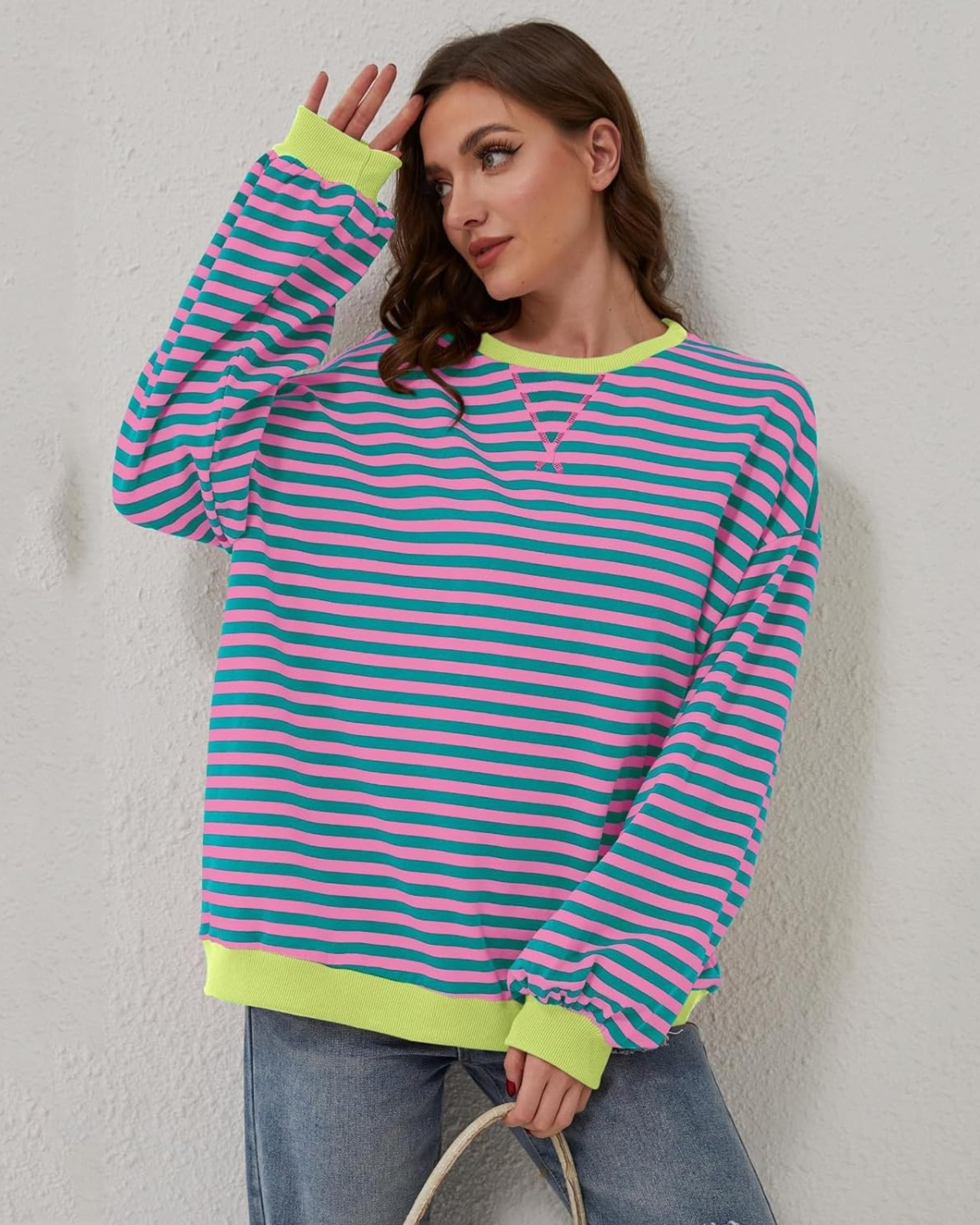 Elara - Women's Vibrant Striped Sweatshirt