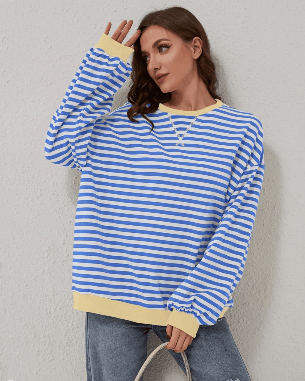 Elara - Women's Vibrant Striped Sweatshirt