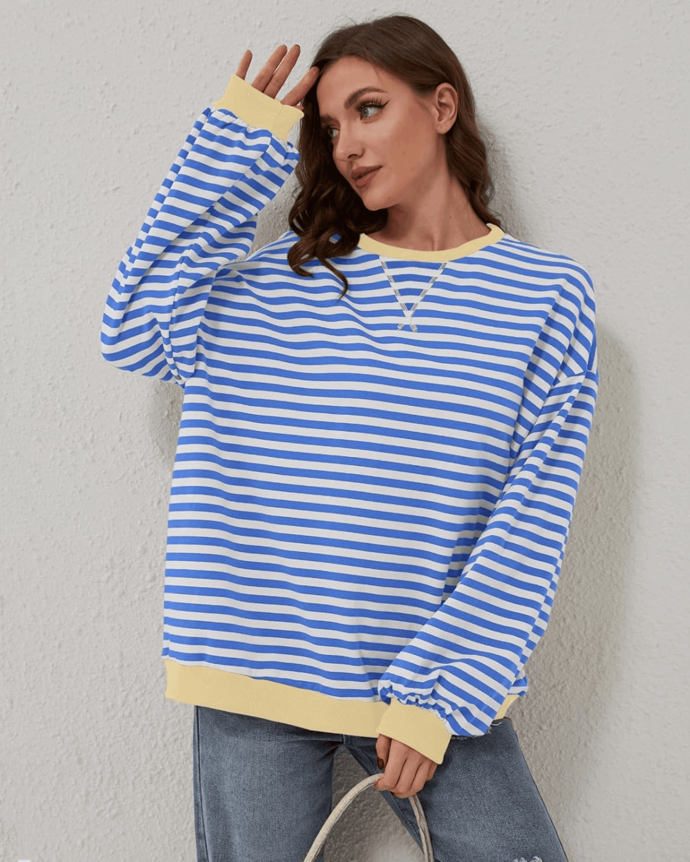Elara - Women's Vibrant Striped Sweatshirt