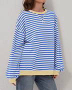 Elara - Women's Vibrant Striped Sweatshirt