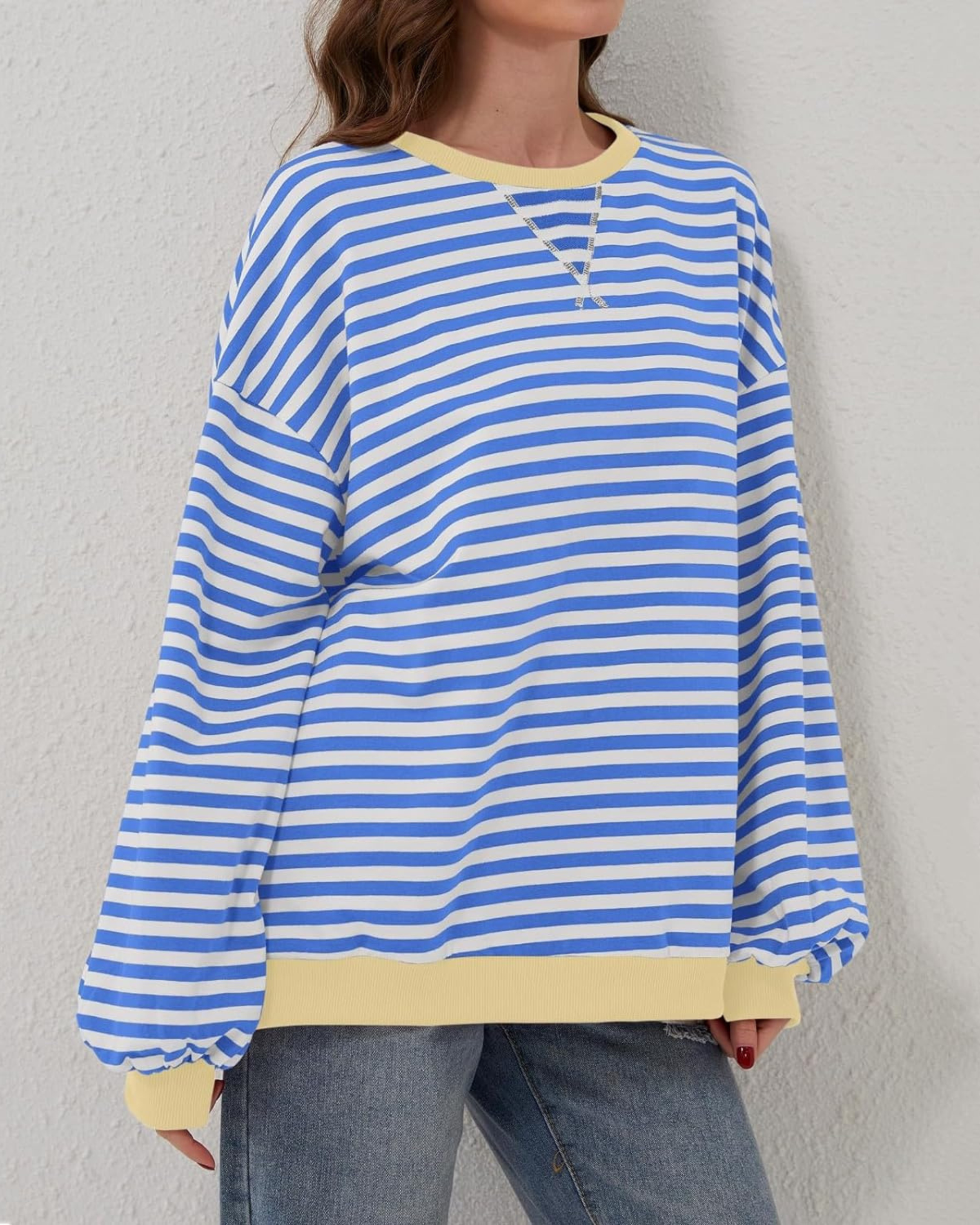 Elara - Women's Vibrant Striped Sweatshirt