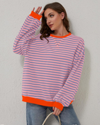 Elara - Women's Vibrant Striped Sweatshirt