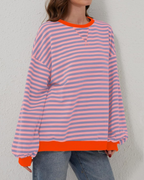 Elara - Women's Vibrant Striped Sweatshirt