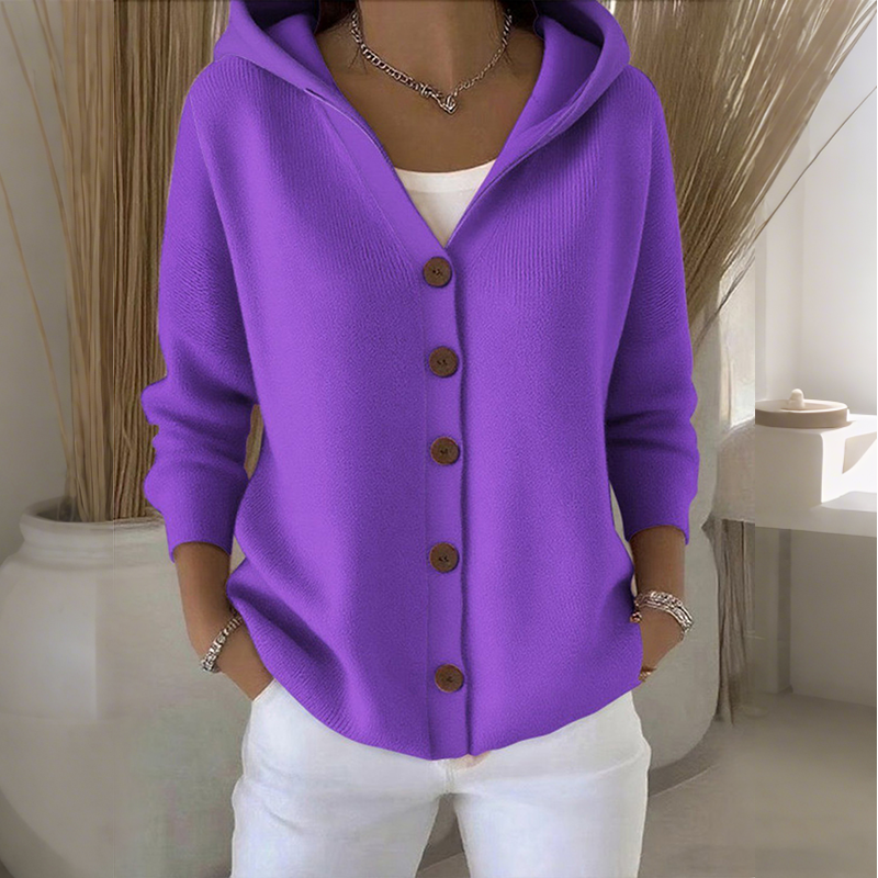 Elin - Women's Cosy Knit Cardigan with Hood