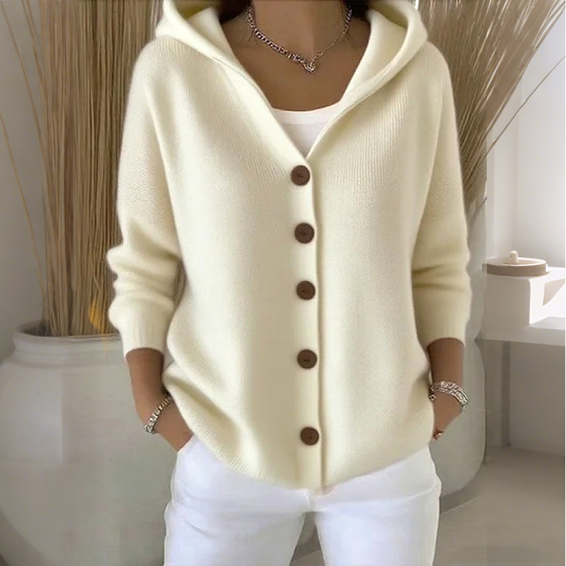 Elin - Women's Cosy Knit Cardigan with Hood