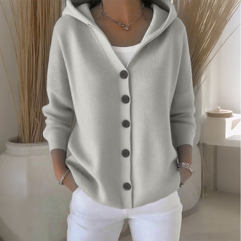 Elin - Women's Cosy Knit Cardigan with Hood