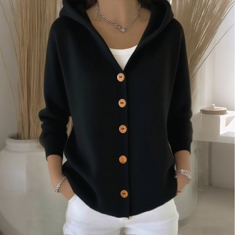 Elin - Women's Cosy Knit Cardigan with Hood