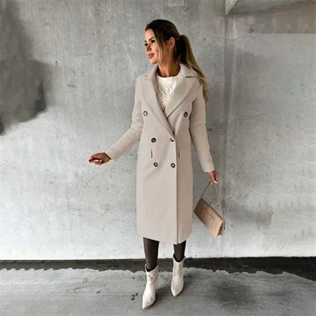Elowen - Women's Chic Double-Breasted Winter Trench Coat