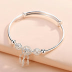 Elowen - Women's Elegant Charm Bracelet with Feather Accents