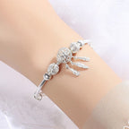 Elowen - Women's Elegant Charm Bracelet with Feather Accents