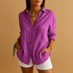 Elowen - Women's Linen Shirts with Button Detail