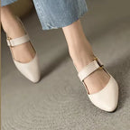 Emory - Women's Stylish Heeled Slingbacks with Gold Accent