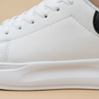 Esme - Women's Faux Leather Trainers with Contrast Heel