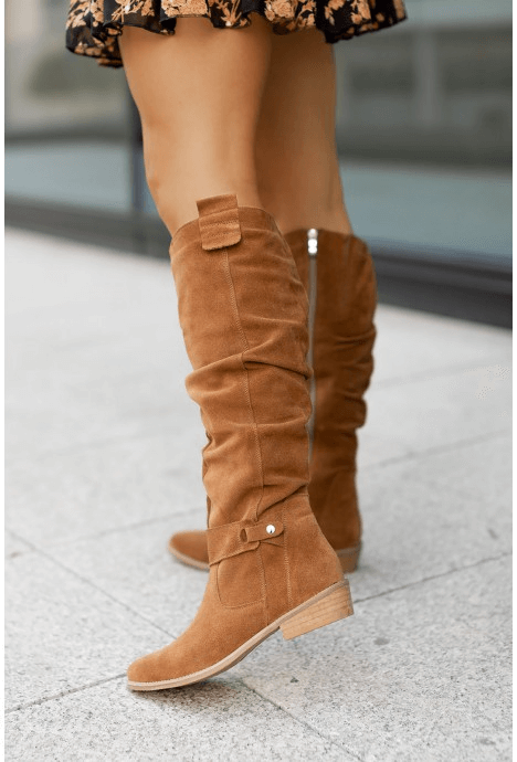 Esme - Women's Knee High Boots with Side Zip Detail