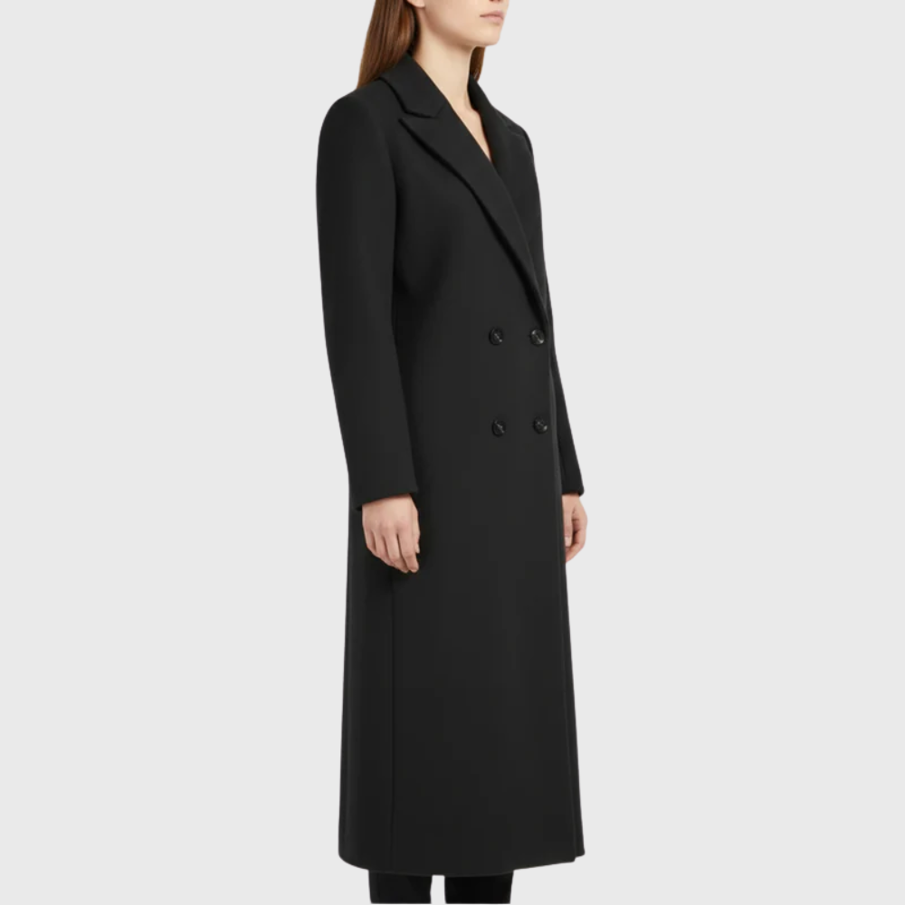 Evelina - Women's Chic Double-Breasted Longline Coat