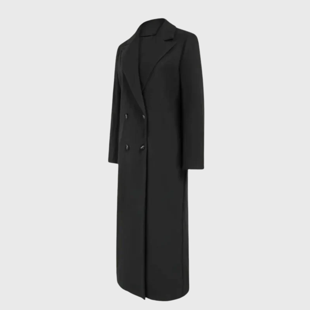 Evelina - Women's Chic Double-Breasted Longline Coat
