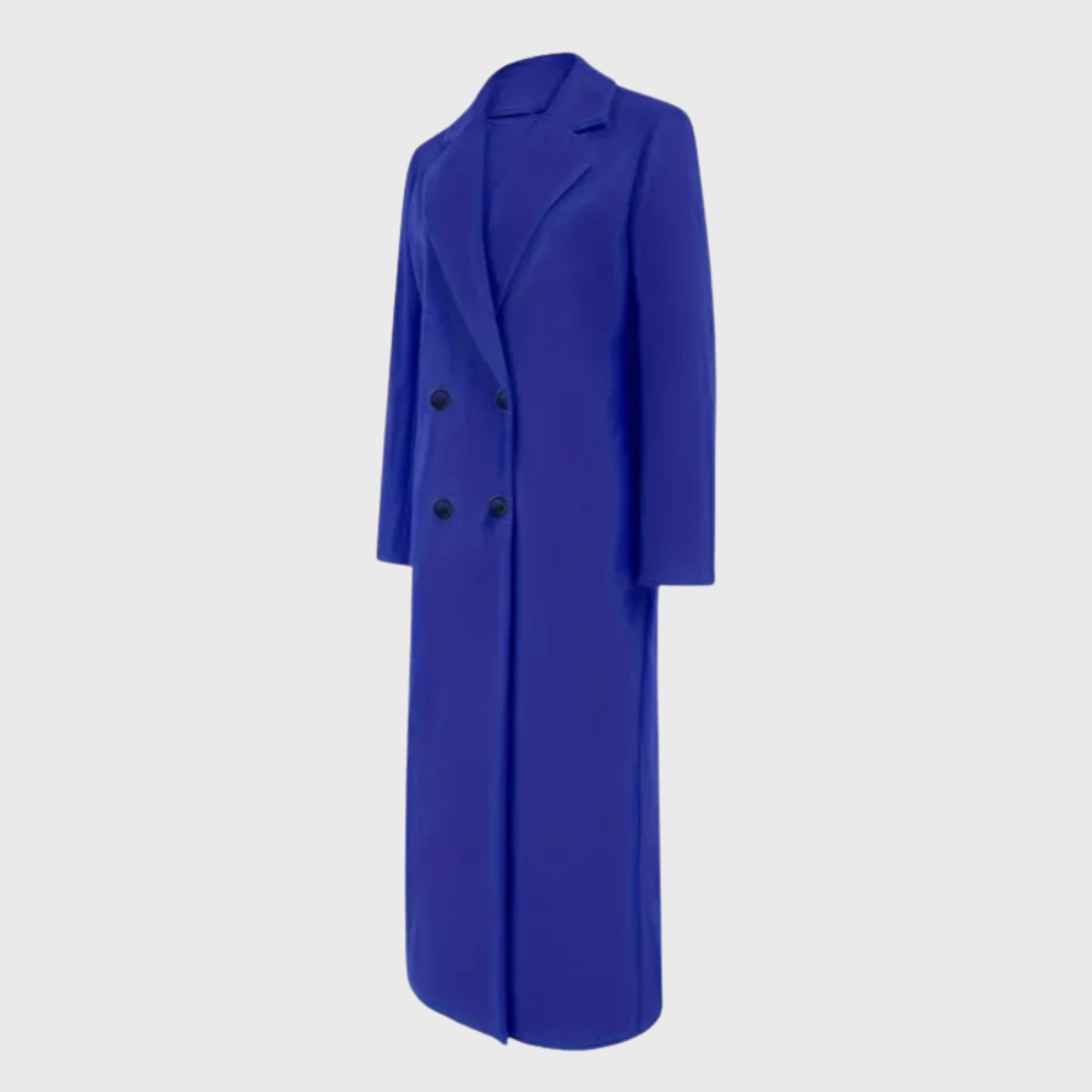 Evelina - Women's Chic Double-Breasted Longline Coat