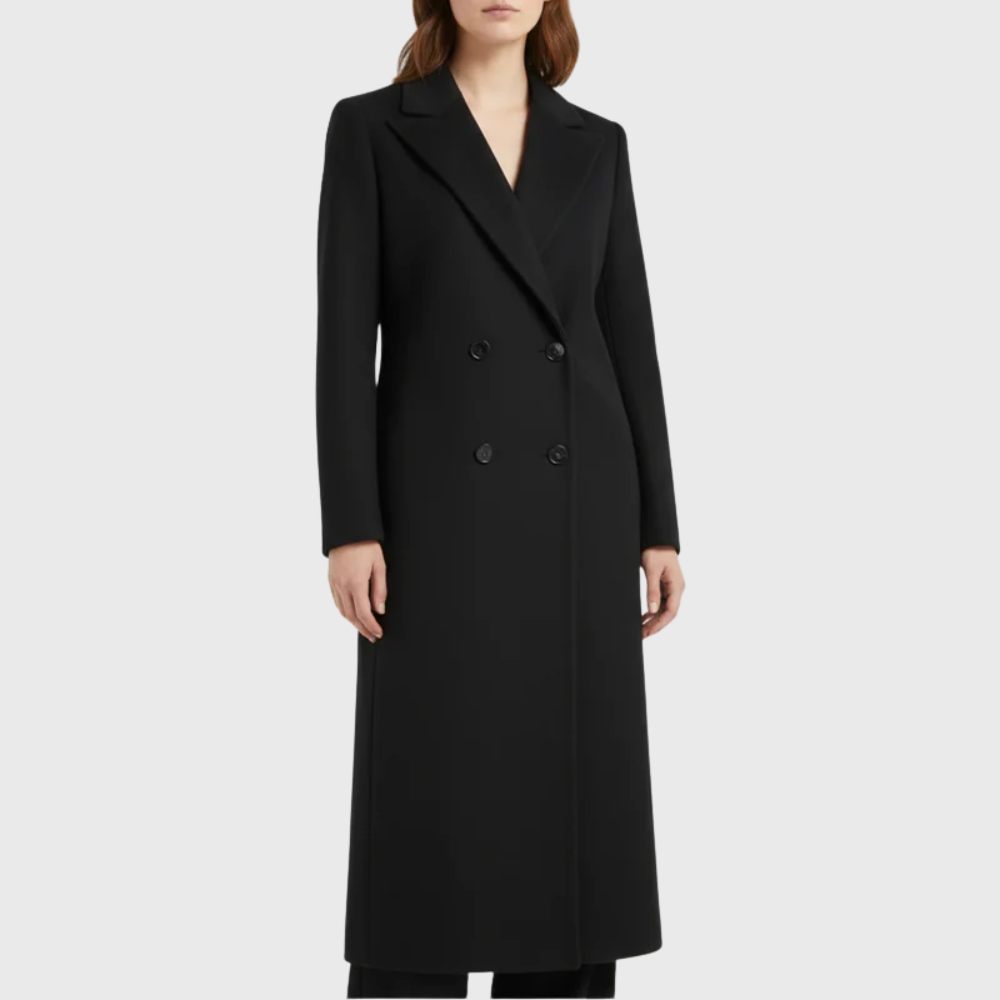 Evelina - Women's Chic Double-Breasted Longline Coat
