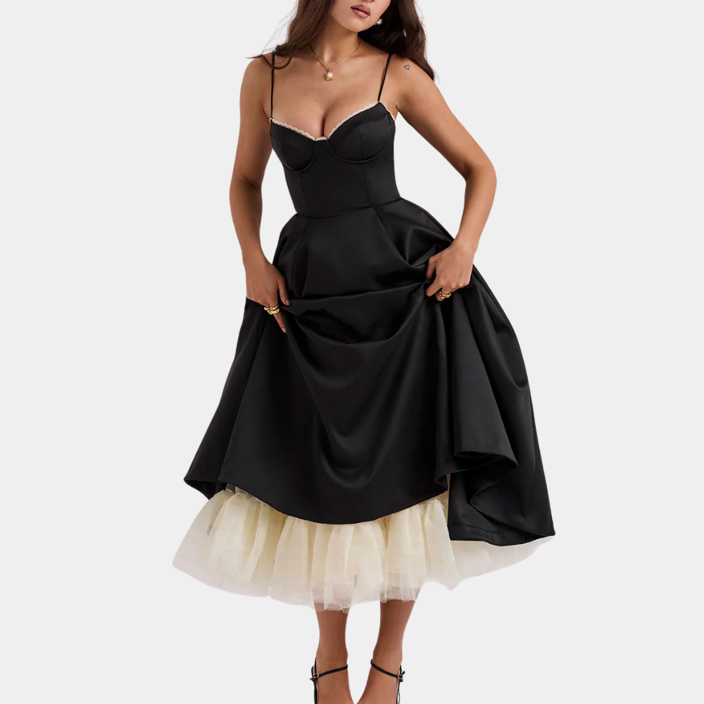 Evelina - Women's Elegant Pleated Midi Sun Dress