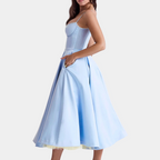 Evelina - Women's Elegant Pleated Midi Sun Dress