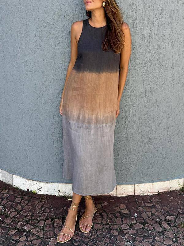 Felicity - Women's Ombre Sleeveless Midi Dress
