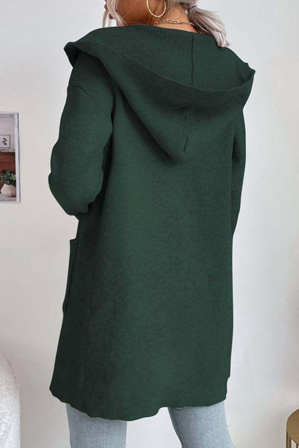 Freya - Women's Casual Open Front Hooded Cardigan