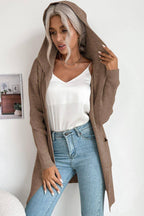 Freya - Women's Casual Open Front Hooded Cardigan
