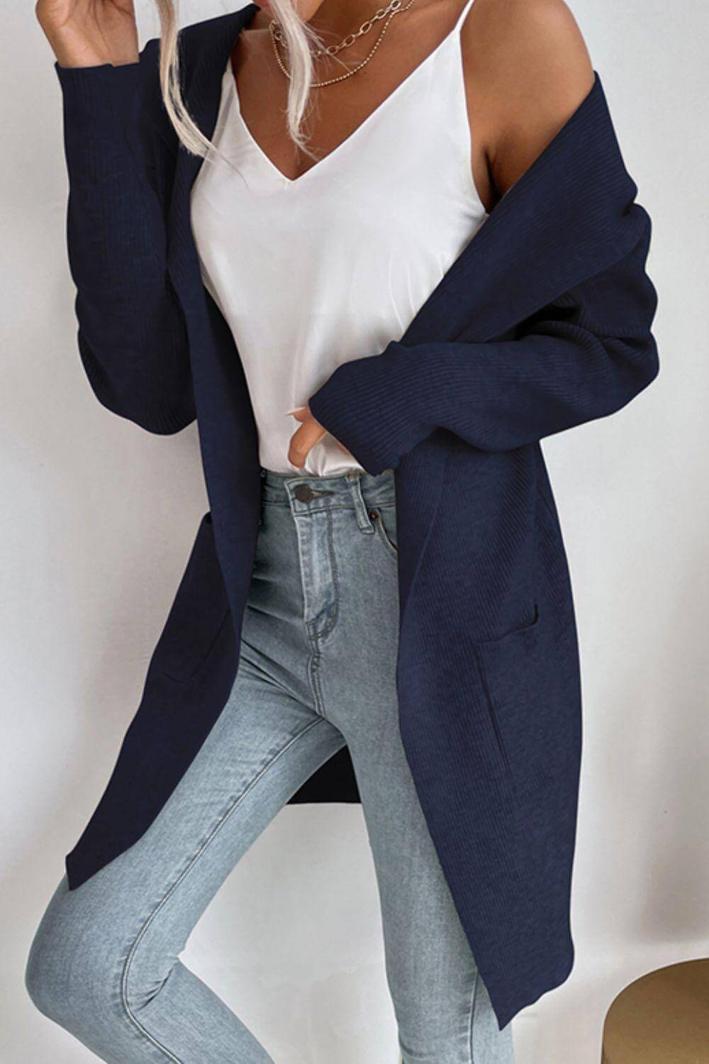 Freya - Women's Casual Open Front Hooded Cardigan
