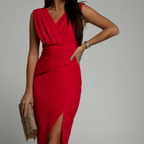 Giselle - Women's Elegant Party Dress with Pleat Detail