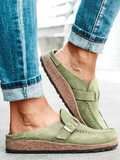 Idra - Women's Casual Faux Suede Loafers with Buckle Detail