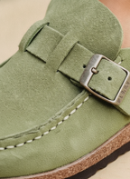 Idra - Women's Casual Faux Suede Loafers with Buckle Detail