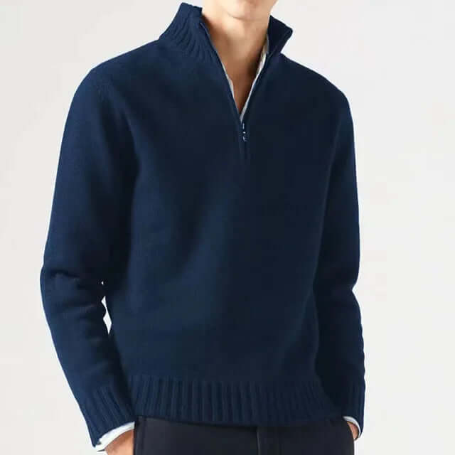 Idris - Men's Classic Quarter Zip Knitted Jumper