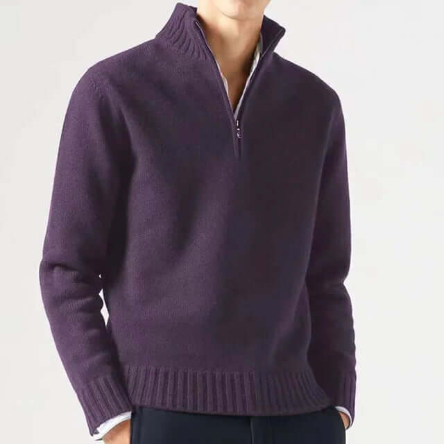 Idris - Men's Classic Quarter Zip Knitted Jumper