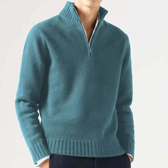 Idris - Men's Classic Quarter Zip Knitted Jumper