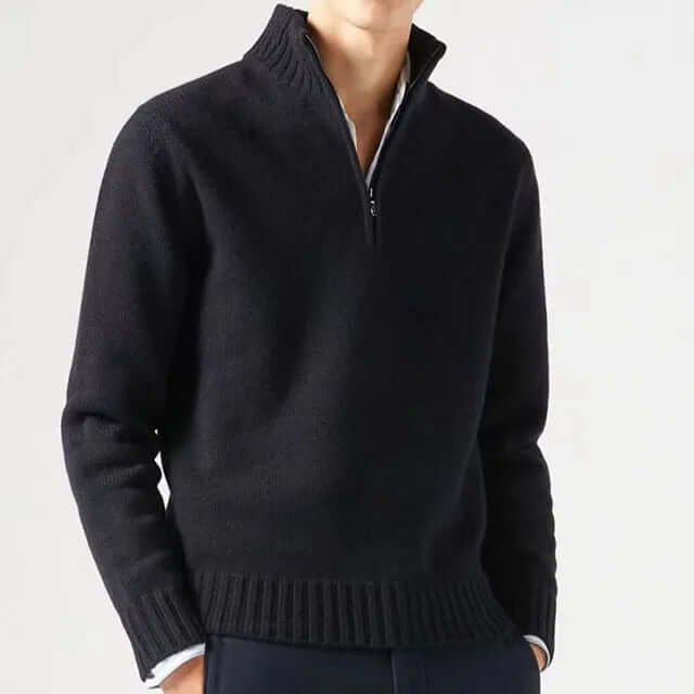 Idris - Men's Classic Quarter Zip Knitted Jumper