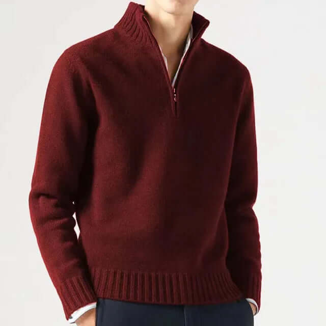 Idris - Men's Classic Quarter Zip Knitted Jumper